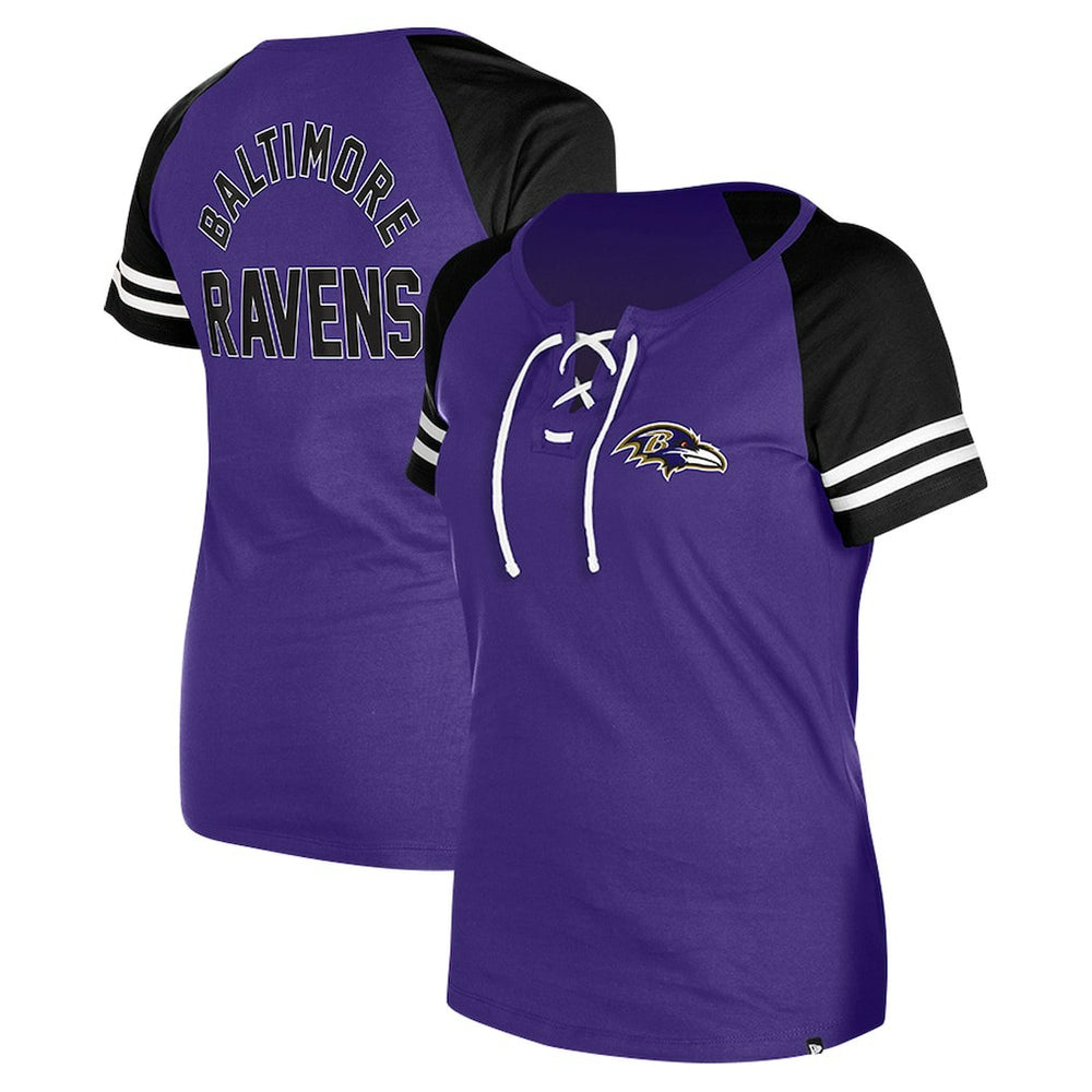 Baltimore Ravens New Era Women's Lace-Up Raglan T-Shirt