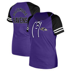 Baltimore Ravens New Era Women's Lace-Up Raglan T-Shirt