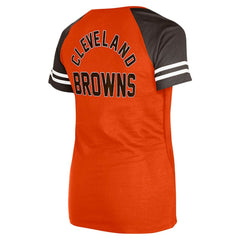 Cleveland Browns New Era Women's Throwback Lace-Up Raglan T-Shirt