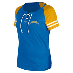 Los Angeles Chargers New Era Women's Lace-Up Raglan T-Shirt