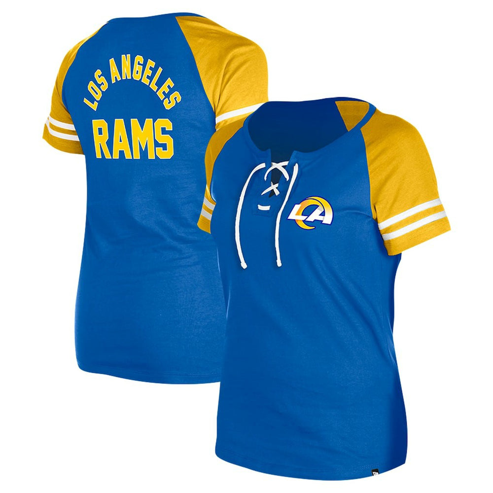 Los Angeles Rams New Era Women's Lace-Up Raglan T-Shirt