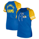 Los Angeles Rams New Era Women's Lace-Up Raglan T-Shirt