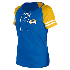 Los Angeles Rams New Era Women's Lace-Up Raglan T-Shirt