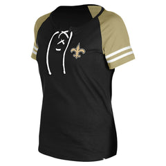 New Orleans Saints New Era Women's Lace-Up Raglan T-Shirt