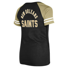 New Orleans Saints New Era Women's Lace-Up Raglan T-Shirt
