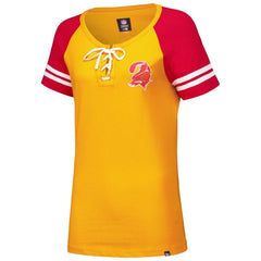 Tampa Bay Buccaneers New Era Women's Throwback Lace-Up Raglan T-Shirt