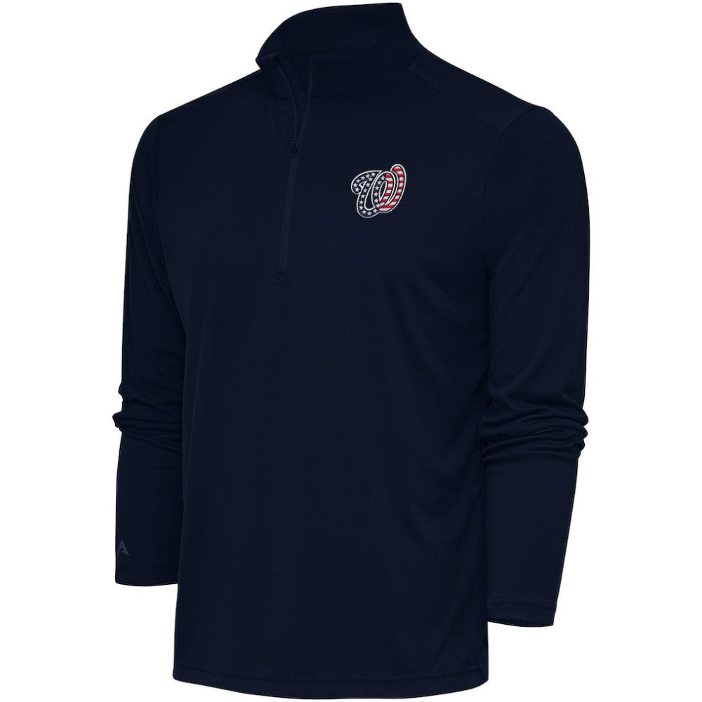 Washington Nationals Antigua Patriotic Tribute Quarter-Zip Pullover Top | MLB New