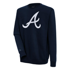 Atlanta Braves Antigua Victory Crewneck Chenille Pullover Sweatshirt | MLB On Sale