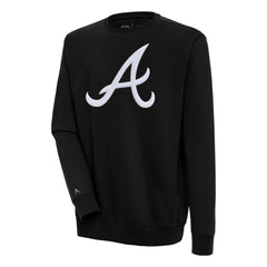 Atlanta Braves Antigua Victory Crewneck Chenille Pullover Sweatshirt | MLB US