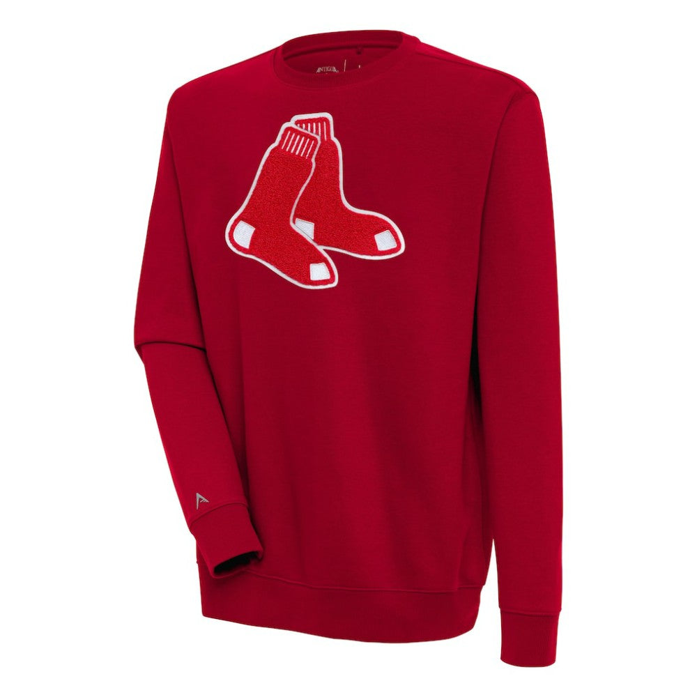 Boston Red Sox Antigua Victory Crewneck Chenille Pullover Sweatshirt | MLB US