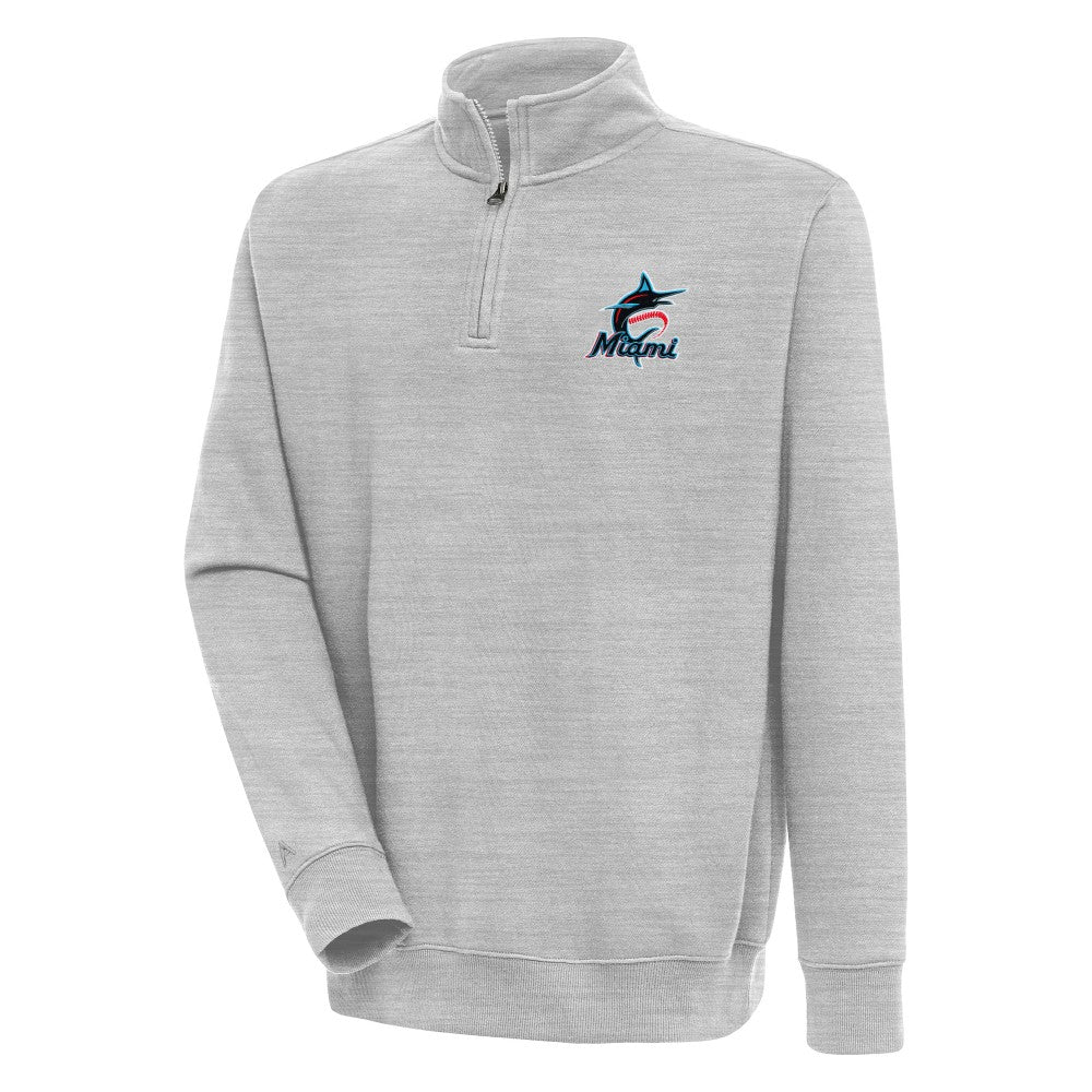 Miami Marlins Antigua Victory Quarter-Zip Pullover Top | MLB Outlet