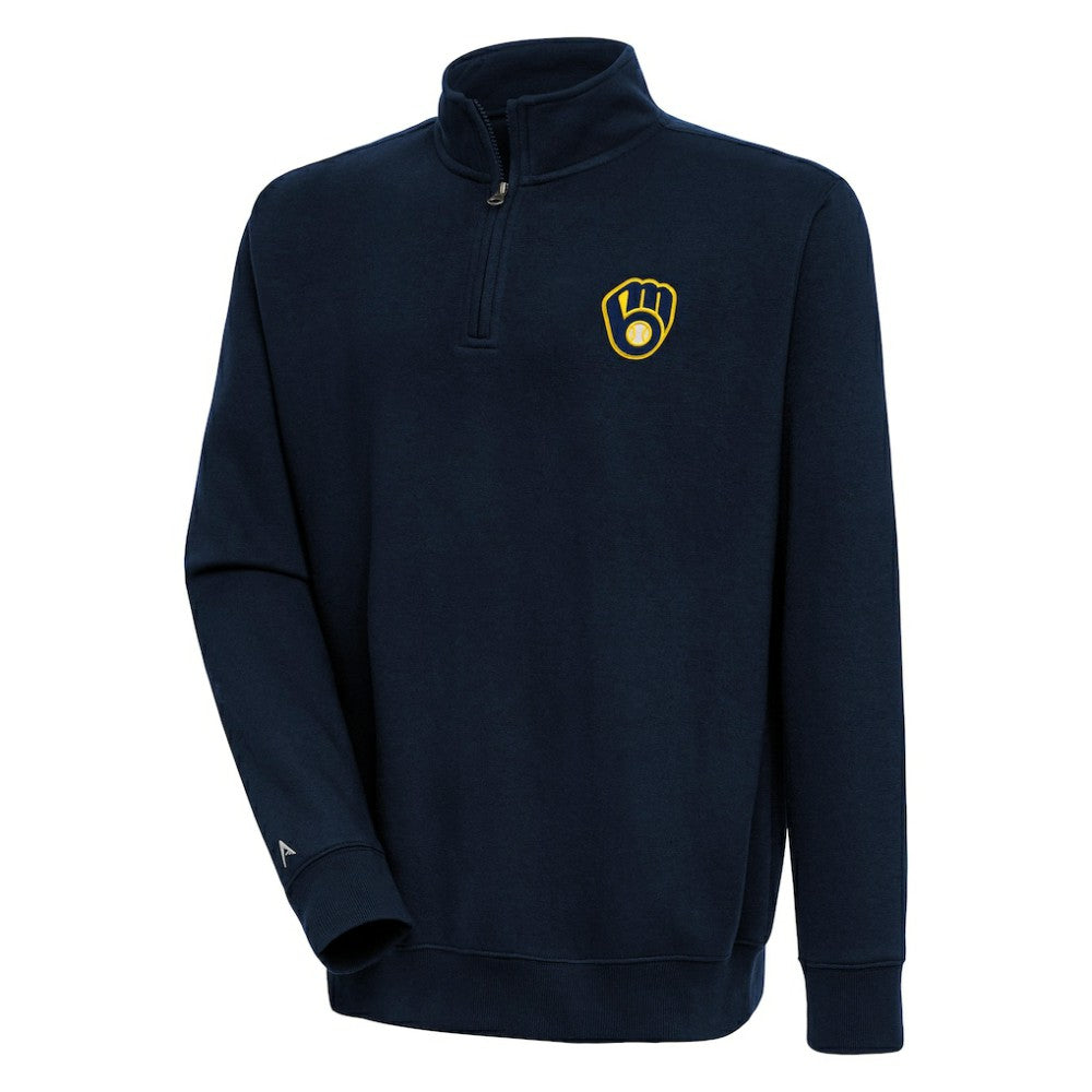 Milwaukee Brewers Antigua Victory Quarter-Zip Pullover Top | MLB US