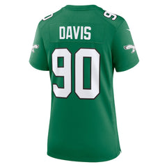 Jordan Davis Philadelphia Eagles Women's Alternate Game Jersey - Kelly Green