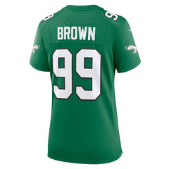 Jerome Brown Philadelphia Eagles Women's Alternate Game Jersey - Kelly Green