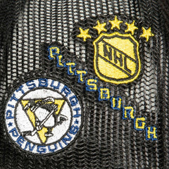 Pittsburgh Penguins Mitchell & Ness Times Up Classic Script Cord Trucker Adjustable Hat Outlet