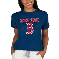 Boston Red Sox Concepts Sport Women's Tri-Blend Mainstream Terry Short Sleeve Sweatshirt Top | MLB Sale