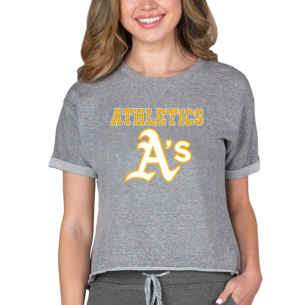 Athletics Concepts Sport Women's Tri-Blend Mainstream Terry Short Sleeve Sweatshirt Top | MLB Sale