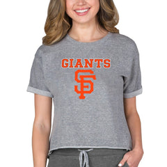 San Francisco Giants Concepts Sport Women's Tri-Blend Mainstream Terry Short Sleeve Sweatshirt Top | MLB US