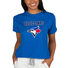 Toronto Blue Jays Concepts Sport Women's Tri-Blend Mainstream Terry Short Sleeve Sweatshirt Top | MLB Shop