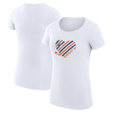 Edmonton Oilers G-III 4Her by Carl Banks Women's Super-Slim Fit Lightweight Heart T-Shirt For Sale
