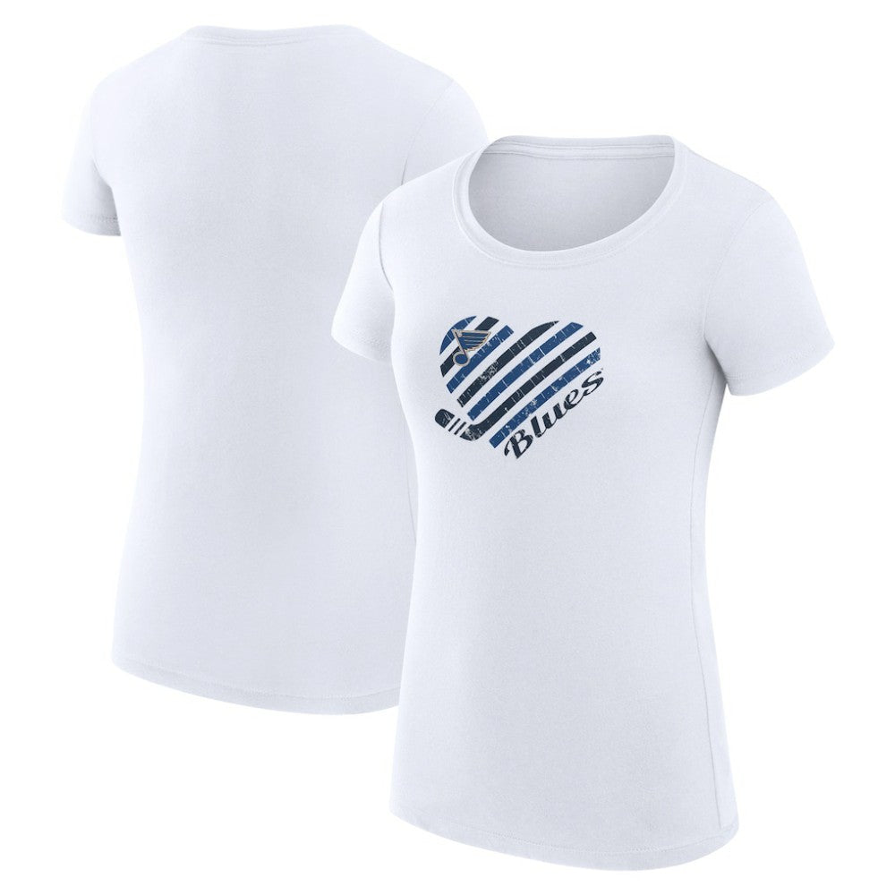 St. Louis Blues G-III 4Her by Carl Banks Women's Super-Slim Fit Lightweight Heart T-Shirt Outlet