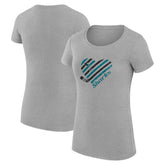 San Jose Sharks G-III 4Her by Carl Banks Women's Super-Slim Fit Lightweight Heart T-Shirt Discount