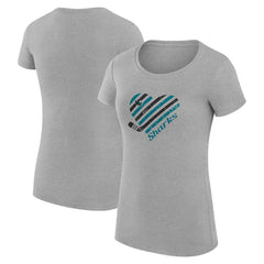 San Jose Sharks G-III 4Her by Carl Banks Women's Super-Slim Fit Lightweight Heart T-Shirt Discount
