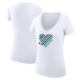 San Jose Sharks G-III 4Her by Carl Banks Women's Super-Slim Fit Lightweight Heart V-Neck T-Shirt Outlet