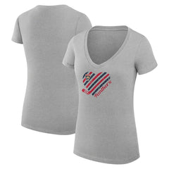 Florida Panthers G-III 4Her by Carl Banks Women's Super-Slim Fit Lightweight Heart V-Neck T-Shirt Outlet