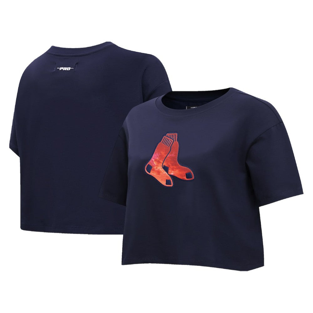Boston Red Sox Pro Standard Women's Painted Sky Boxy Cropped T-Shirt | MLB US
