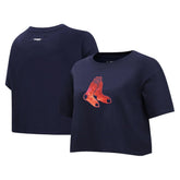 Boston Red Sox Pro Standard Women's Painted Sky Boxy Cropped T-Shirt | MLB US