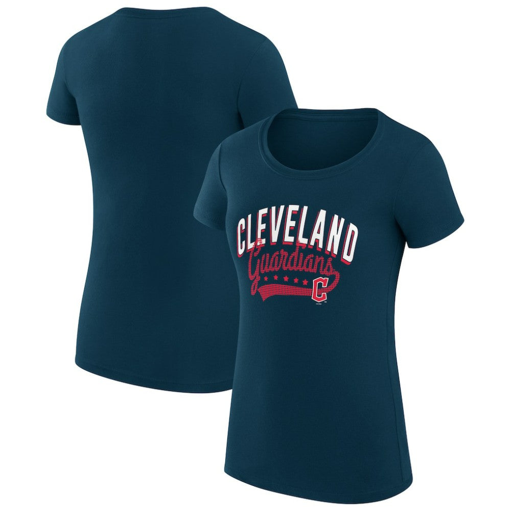 Cleveland Guardians G-III 4Her by Carl Banks Women's Super-Slim Fit Lightweight Filigree Team T-Shirt | MLB New