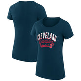 Cleveland Guardians G-III 4Her by Carl Banks Women's Super-Slim Fit Lightweight Filigree Team T-Shirt | MLB New