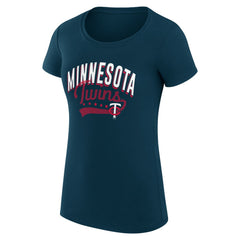 Minnesota Twins G-III 4Her by Carl Banks Women's Super-Slim Fit Lightweight Filigree Team T-Shirt | MLB For sale