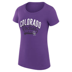 Colorado Rockies G-III 4Her by Carl Banks Women's Super-Slim Fit Lightweight Filigree Team T-Shirt | MLB Shop