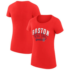 Boston Red Sox G-III 4Her by Carl Banks Women's Super-Slim Fit Lightweight Filigree Team T-Shirt | MLB New
