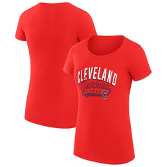 Cleveland Guardians G-III 4Her by Carl Banks Women's Super-Slim Fit Lightweight Filigree Team T-Shirt | MLB Discount