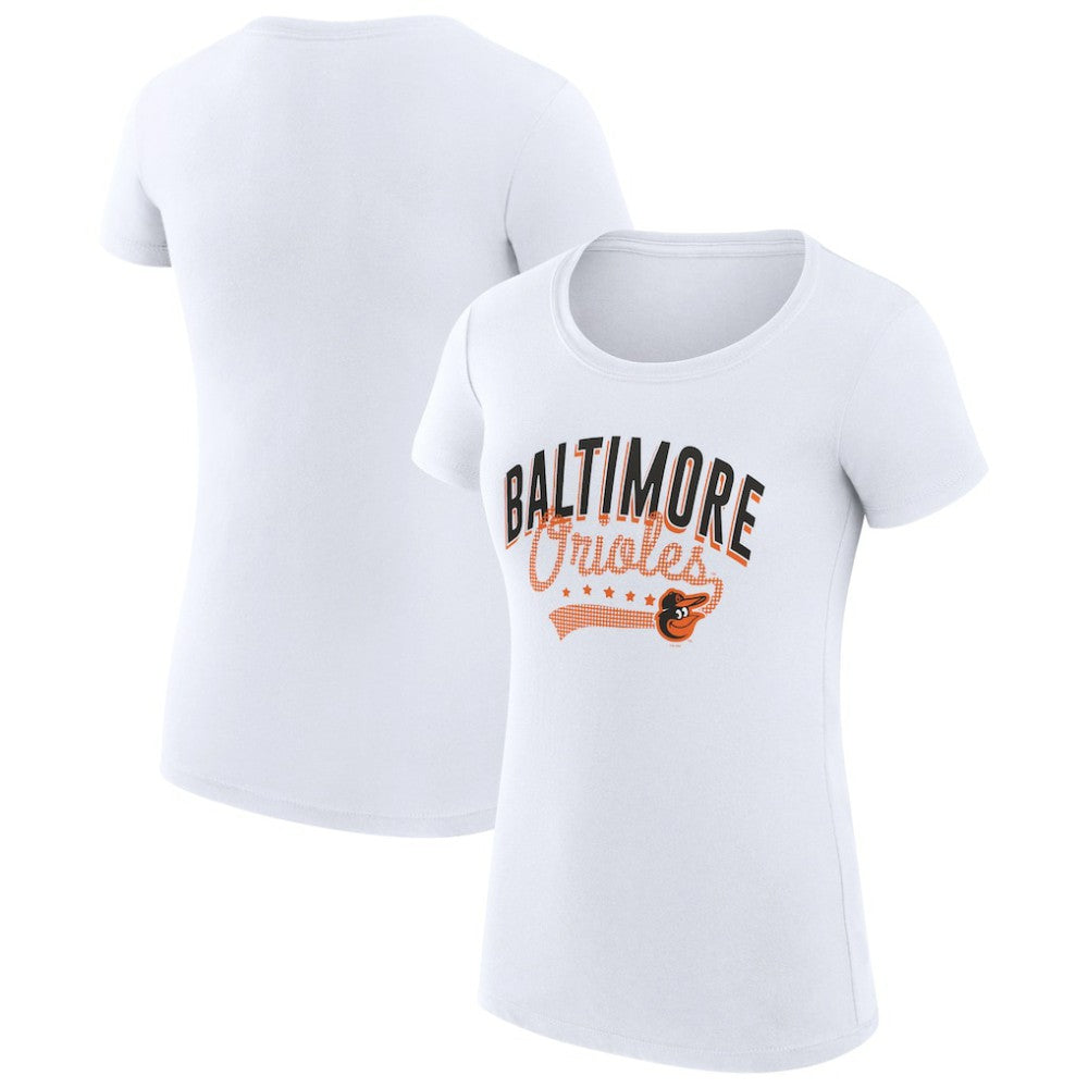 Baltimore Orioles G-III 4Her by Carl Banks Women's Super-Slim Fit Lightweight Filigree Team T-Shirt | MLB Near me