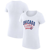 Chicago Cubs G-III 4Her by Carl Banks Women's Super-Slim Fit Lightweight Filigree Team T-Shirt | MLB US