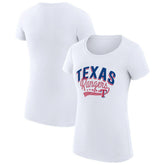 Texas Rangers G-III 4Her by Carl Banks Women's Super-Slim Fit Lightweight Filigree Team T-Shirt | MLB Sale