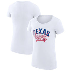 Texas Rangers G-III 4Her by Carl Banks Women's Super-Slim Fit Lightweight Filigree Team T-Shirt | MLB Sale