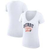 Detroit Tigers G-III 4Her by Carl Banks Women's Super-Slim Fit Lightweight Filigree Team V-Neck T-Shirt | MLB On Sale