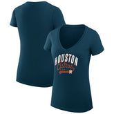 Houston Astros G-III 4Her by Carl Banks Women's Super-Slim Fit Lightweight Filigree Team V-Neck T-Shirt | MLB Near me