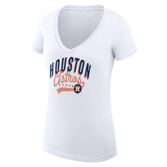 Houston Astros G-III 4Her by Carl Banks Women's Super-Slim Fit Lightweight Filigree Team V-Neck T-Shirt | MLB Shop