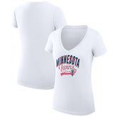 Minnesota Twins G-III 4Her by Carl Banks Women's Super-Slim Fit Lightweight Filigree Team V-Neck T-Shirt | MLB For sale