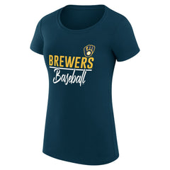 Milwaukee Brewers G-III 4Her by Carl Banks Women's Super-Slim Fit Lightweight Team Graphic T-Shirt | MLB Outlet