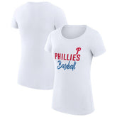 Philadelphia Phillies G-III 4Her by Carl Banks Women's Super-Slim Fit Lightweight Team Graphic T-Shirt | MLB On Sale