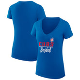 Chicago Cubs G-III 4Her by Carl Banks Women's Super-Slim Fit Lightweight Team Graphic V-Neck T-Shirt | MLB Outlet