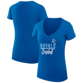 Kansas City Royals G-III 4Her by Carl Banks Women's Super-Slim Fit Lightweight Team Graphic V-Neck T-Shirt | MLB Discount