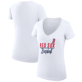 Boston Red Sox G-III 4Her by Carl Banks Women's Super-Slim Fit Lightweight Team Graphic V-Neck T-Shirt | MLB Online